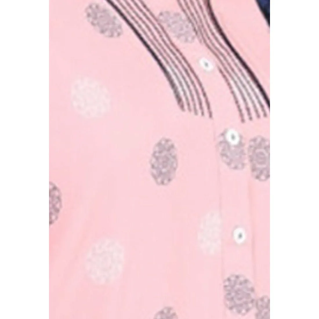 100% Rayon Button Up Neckline Long Nighty