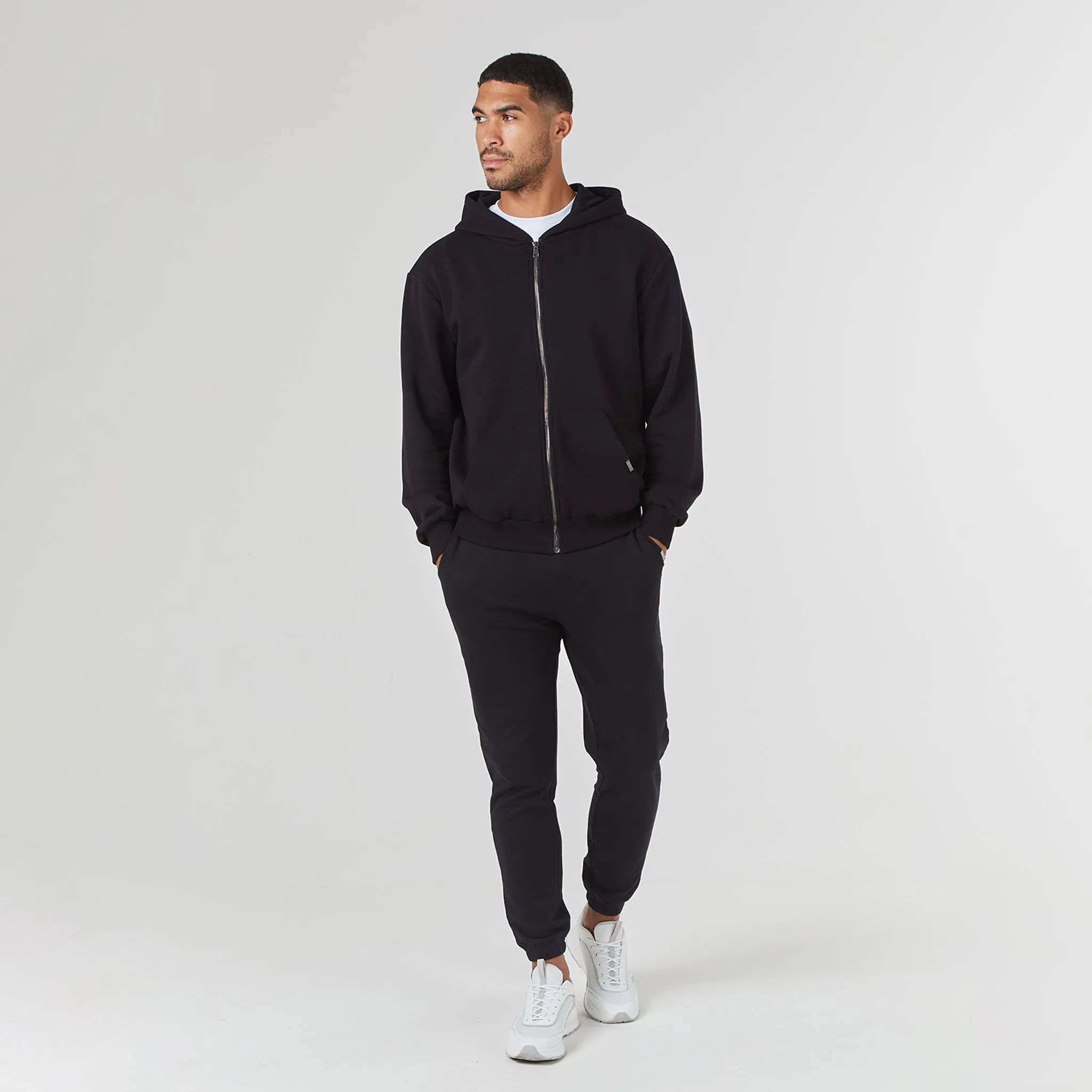 2-Pack Relaxed Fit Cuffed Joggers | Black Grey Marl