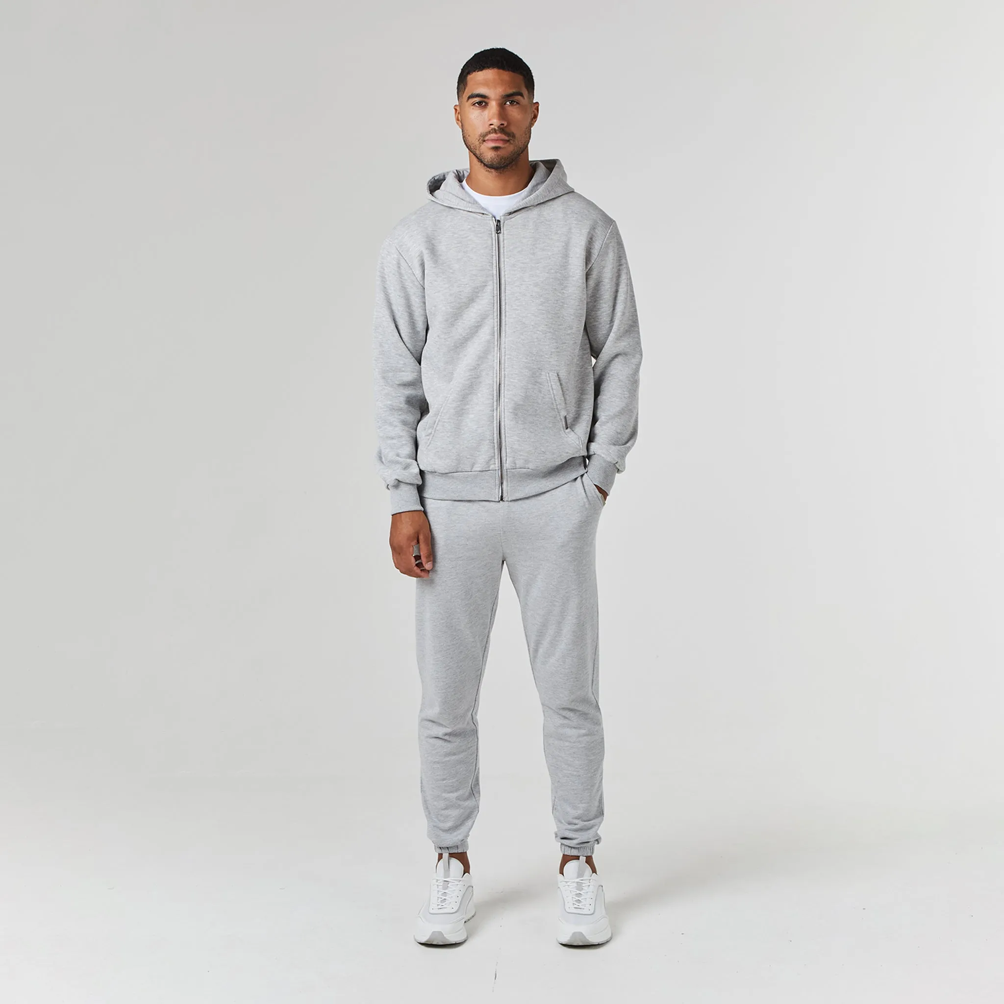 2-Pack Relaxed Fit Cuffed Joggers | Black Grey Marl