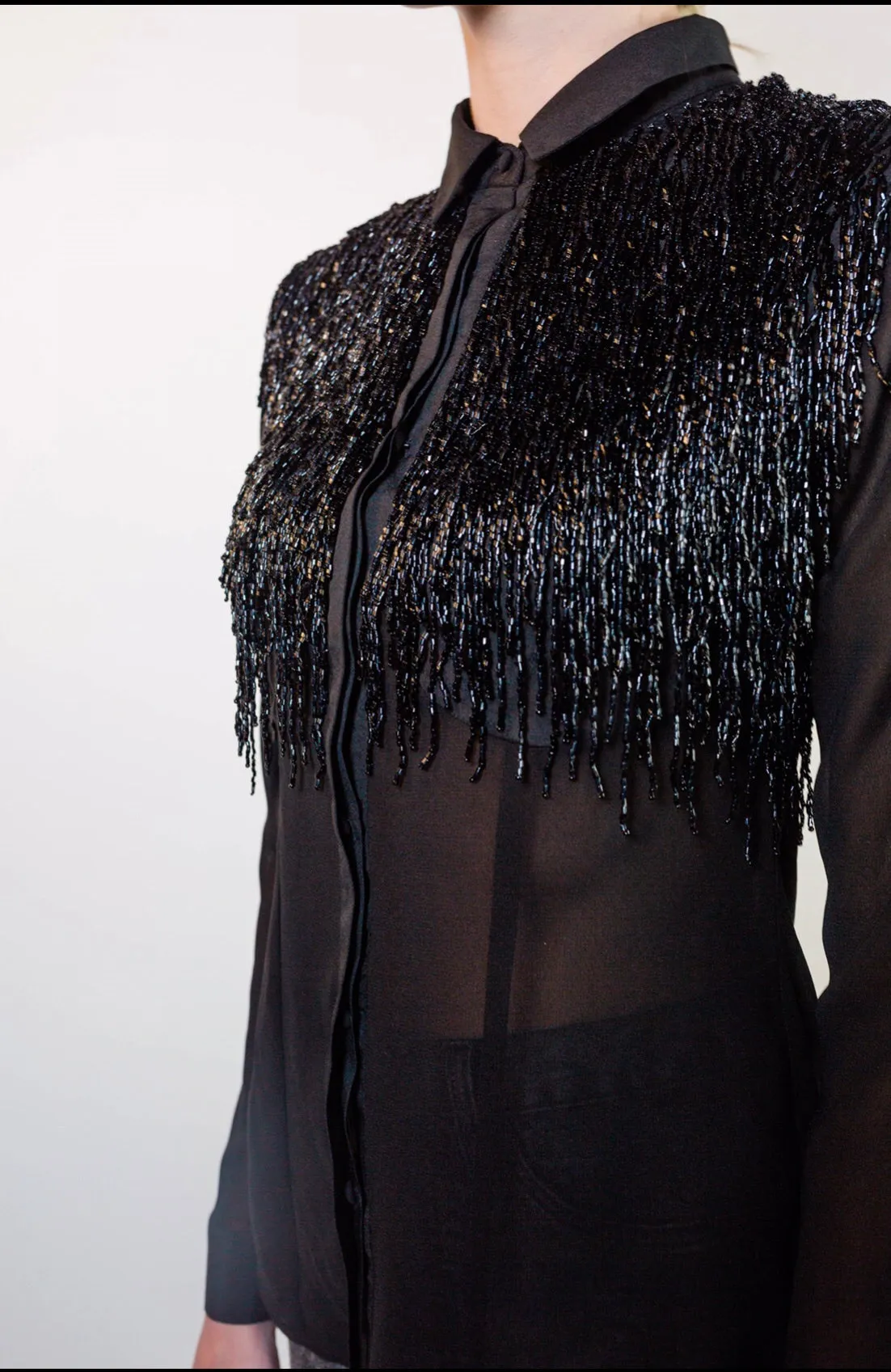 Any Old Iron Beaded Fringe Shirt