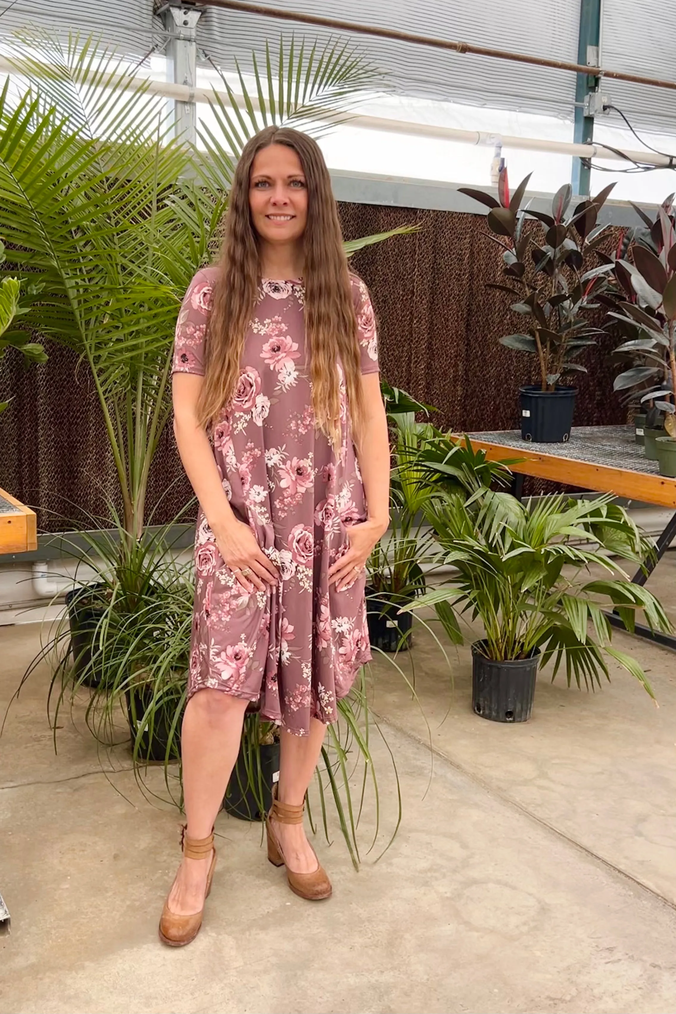 April Dress Mauve Floral