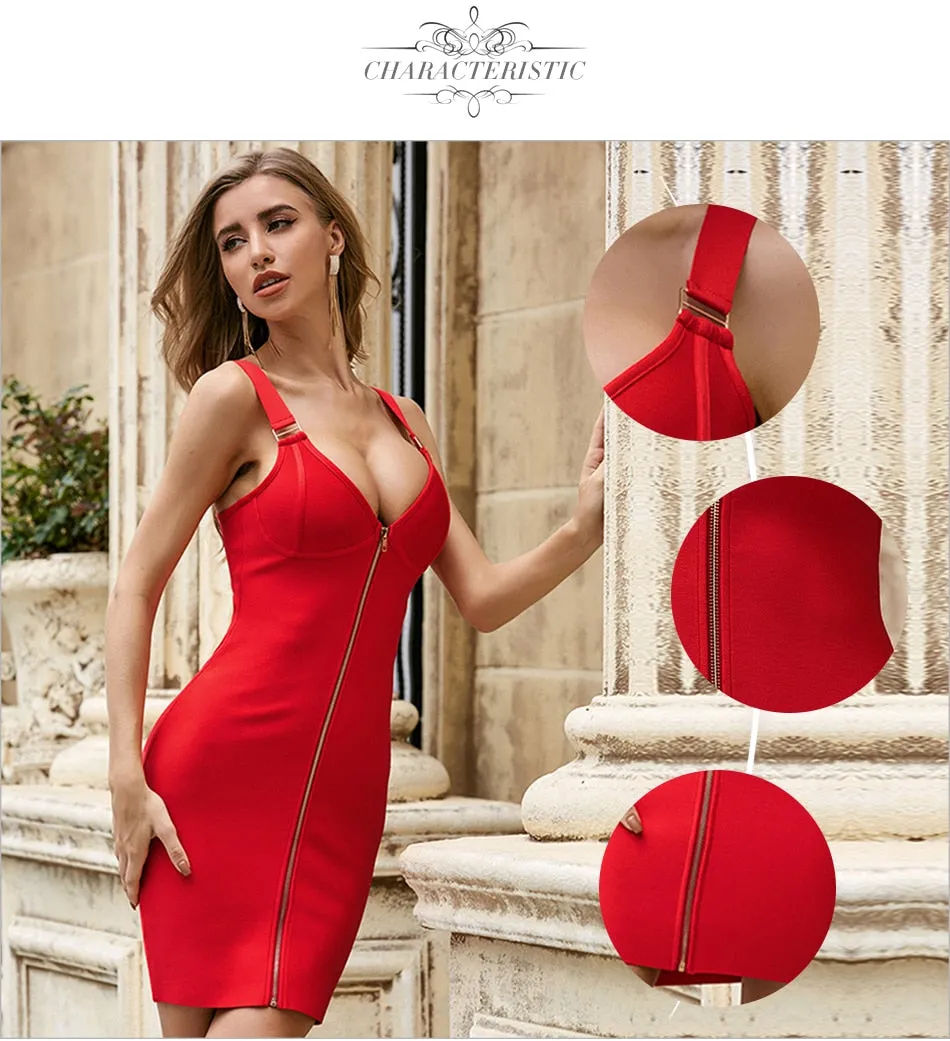 Bandage Bodycon V Mini Dress