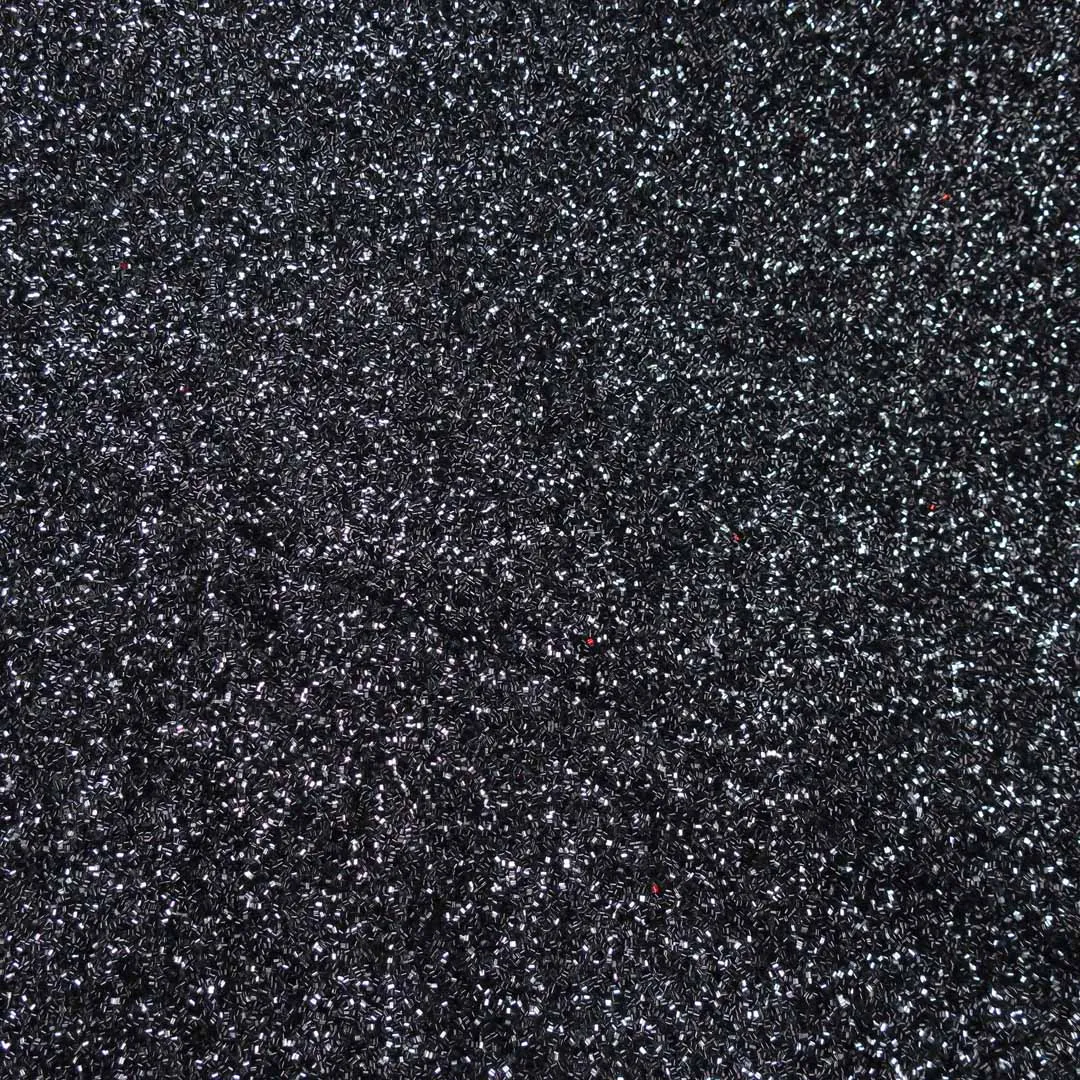 Black and Silver  Glued Bugle Bead-Like Exclusive Fabric
