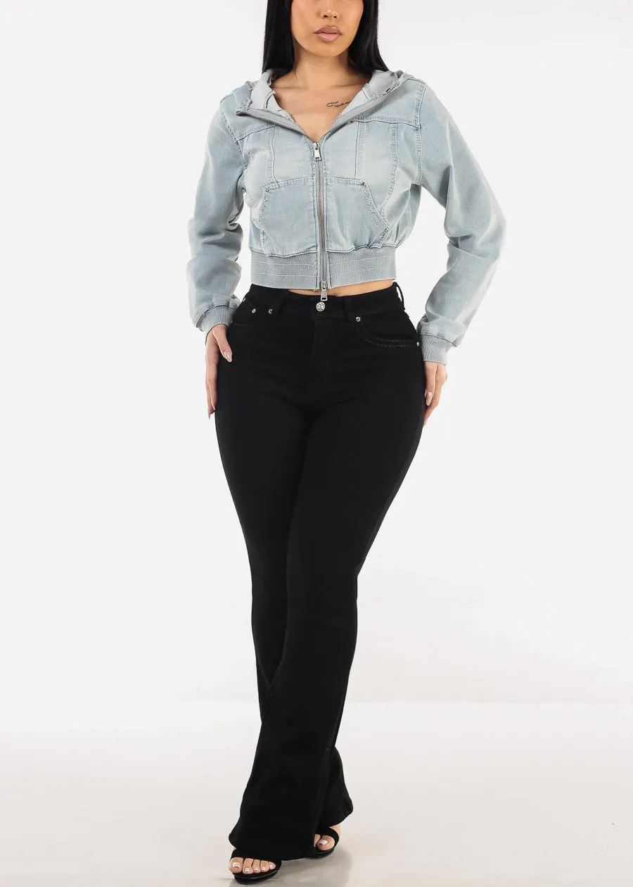 Black High Waist Stretch Bootcut Jeans