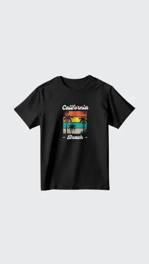 California Beach Graphic Printed T-shirt Tee for Women