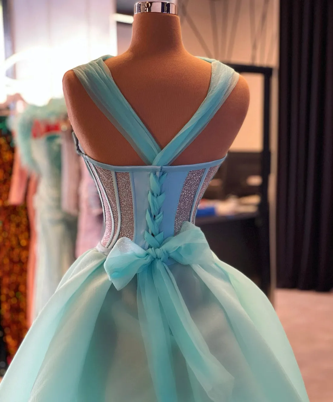 Chana Blue Beautiful Evening Dress