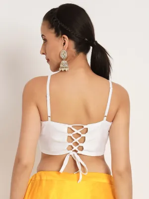 Chroma Spaghetti Back Tie Padded Crop Top