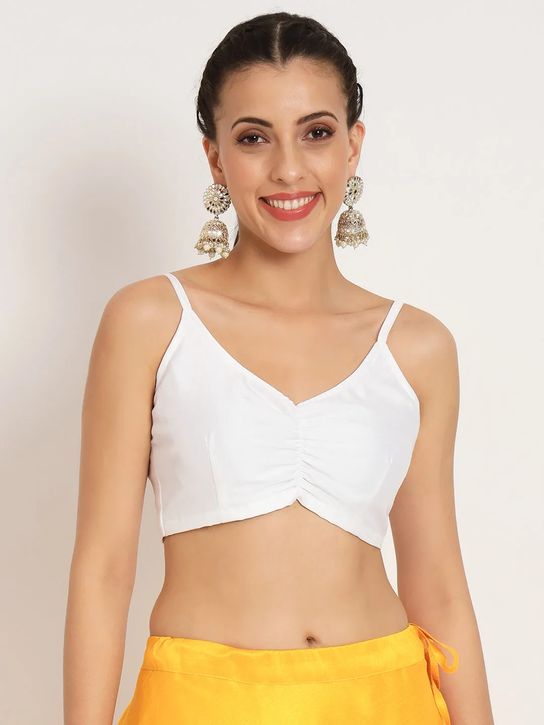 Chroma Spaghetti Back Tie Padded Crop Top