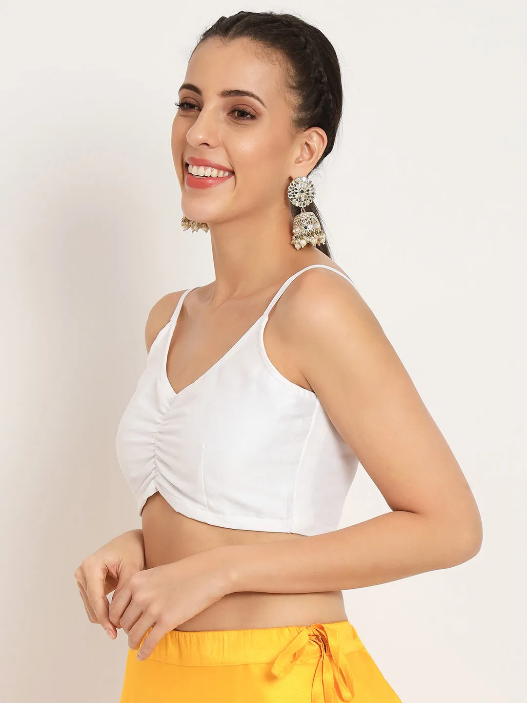 Chroma Spaghetti Back Tie Padded Crop Top