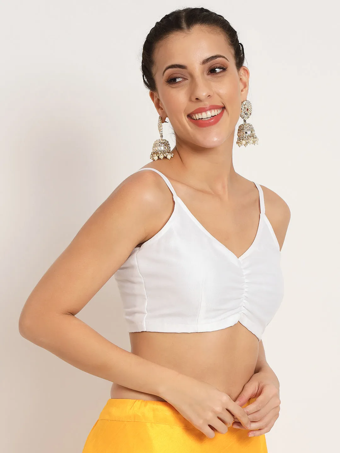 Chroma Spaghetti Back Tie Padded Crop Top
