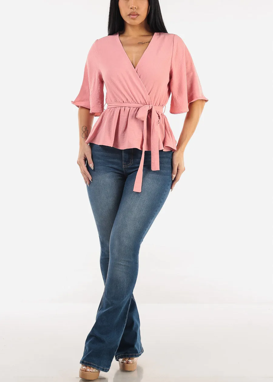 Classic Super High Waist Stretch Bootcut Jeans Med Blue