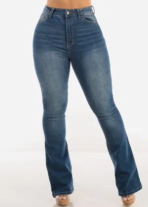 Classic Super High Waist Stretch Bootcut Jeans Med Blue