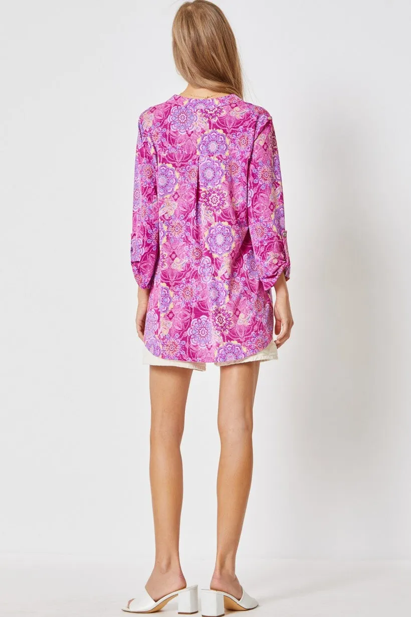 Dear Scarlett Lizzy Magenta Tunic Top