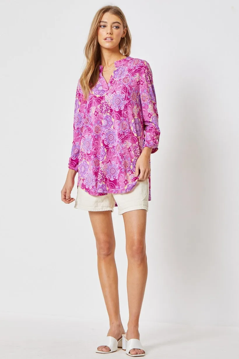 Dear Scarlett Lizzy Magenta Tunic Top