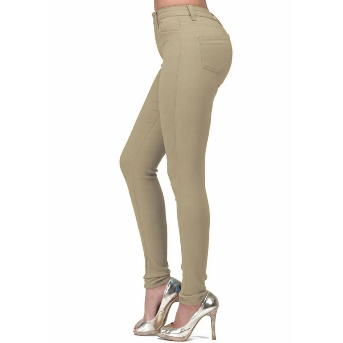 DENIM WOMEN STRETCHY COLOR JEANS HIGH WAISTED