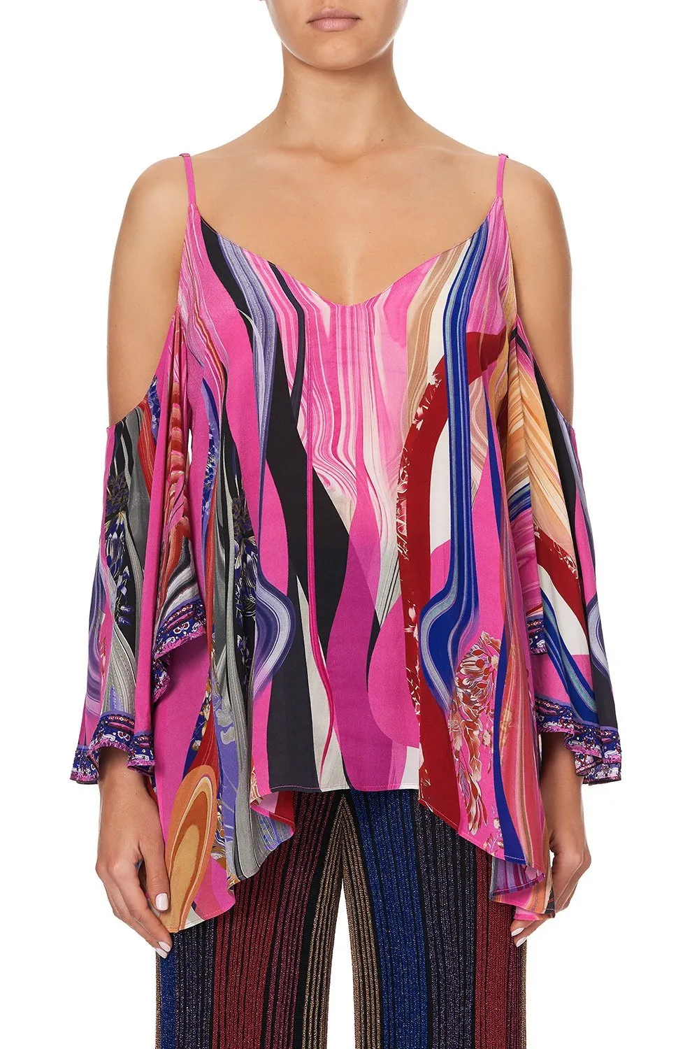 DROP SHOULDER STRAPPY BLOUSE FOLK RIVER