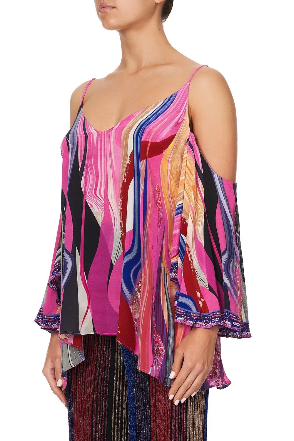 DROP SHOULDER STRAPPY BLOUSE FOLK RIVER