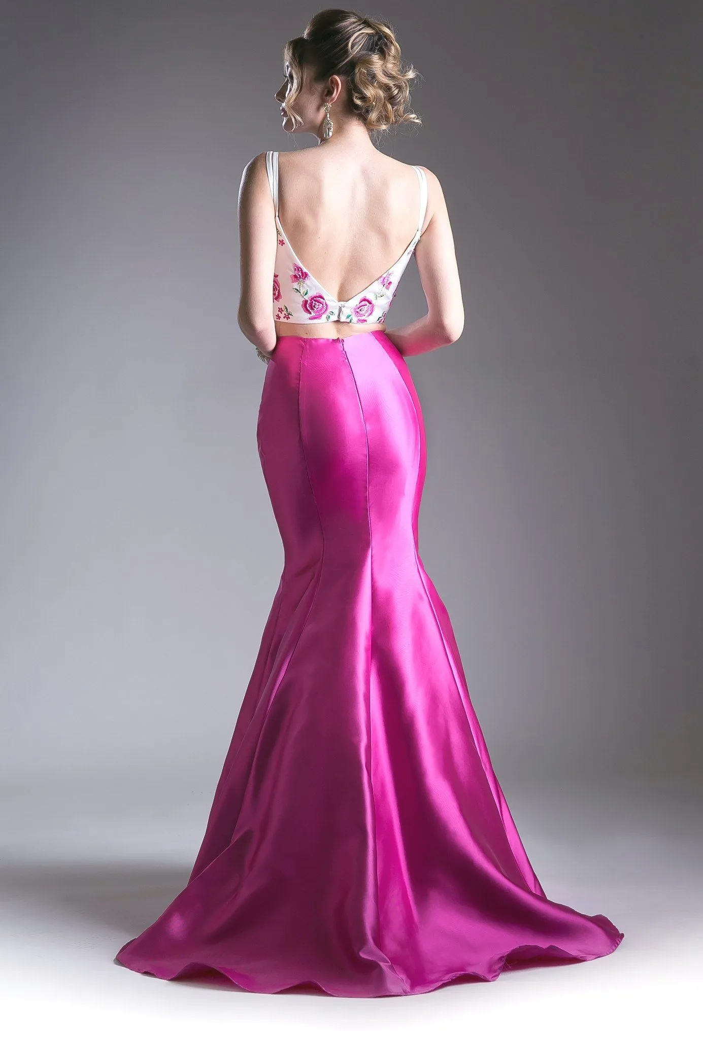 Floral Applique 2 Piece Mermaid Dress by Cinderella Divine KC1737
