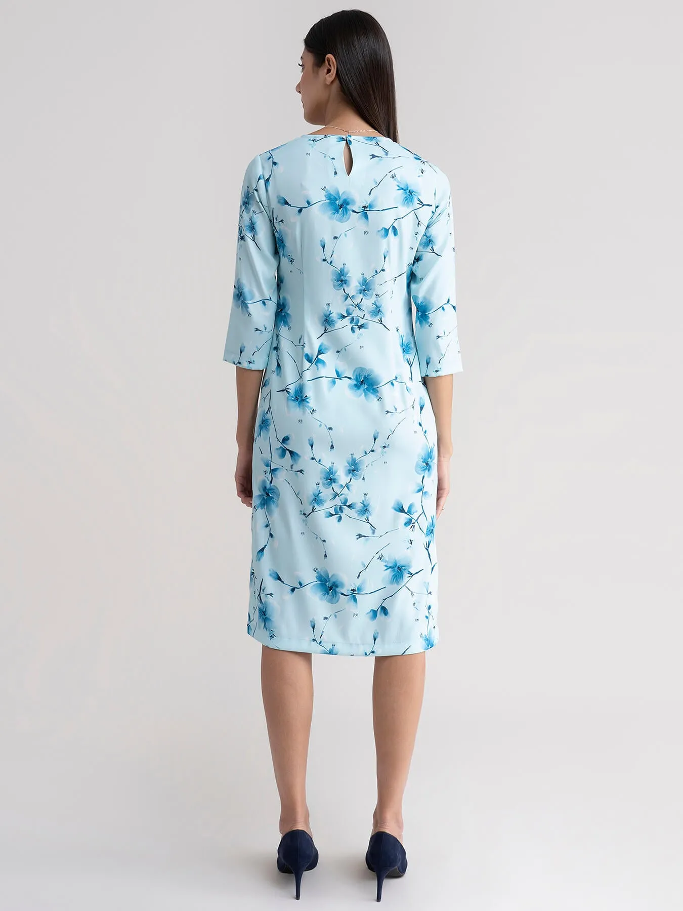 Floral Shift Dress - Blue