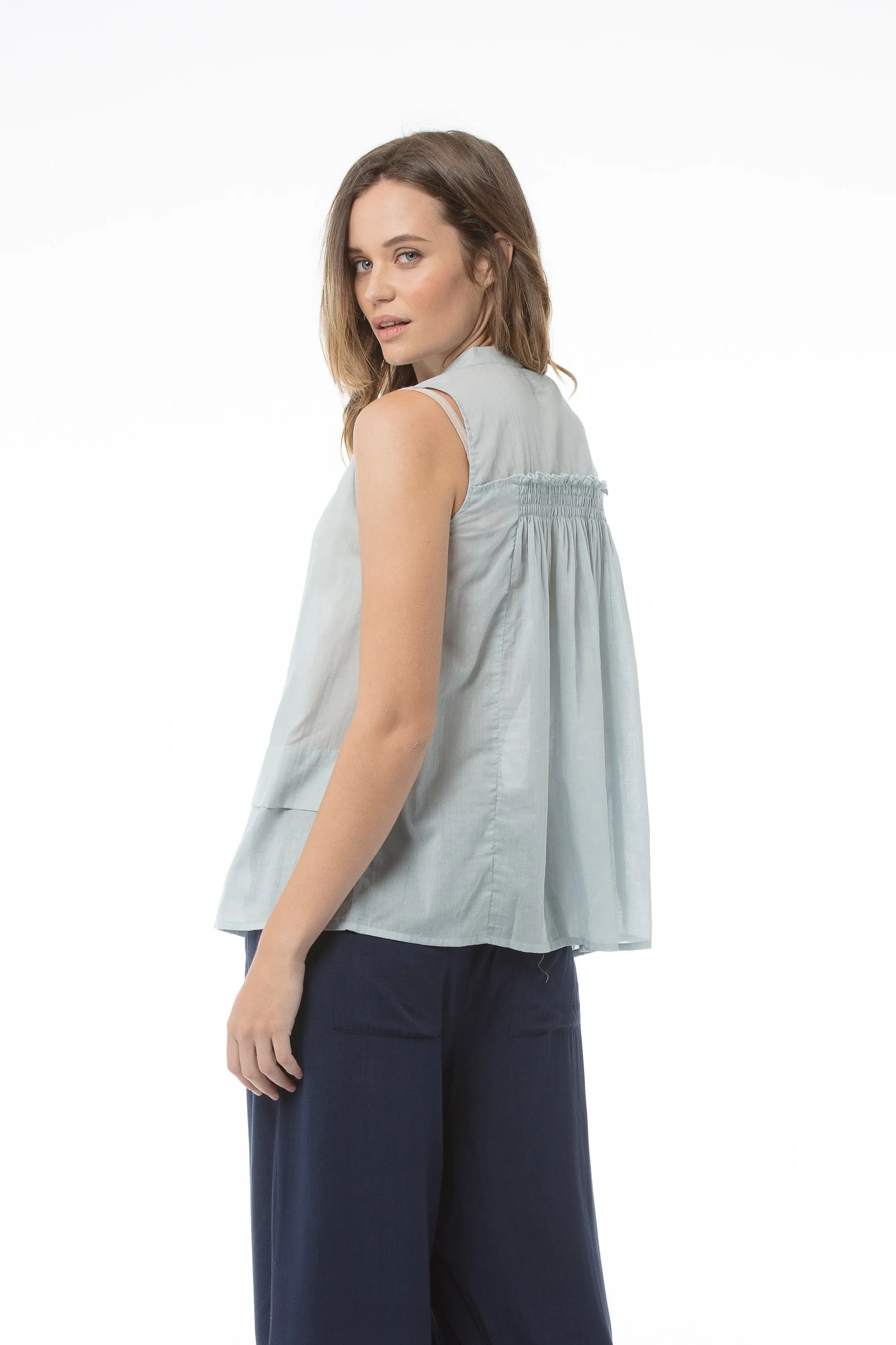 FRANCESCA Top - Washed Blue