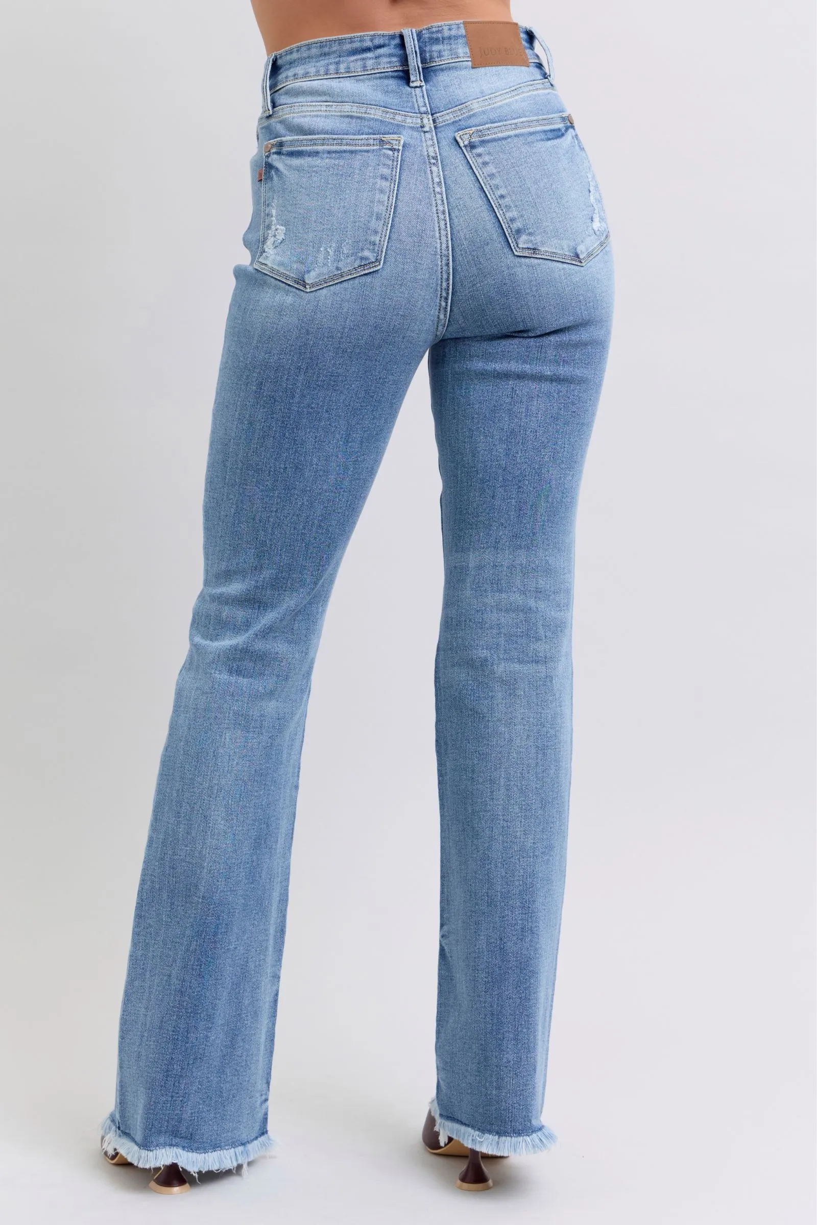 HW Bootcut With Fray Hem • Medium Wash