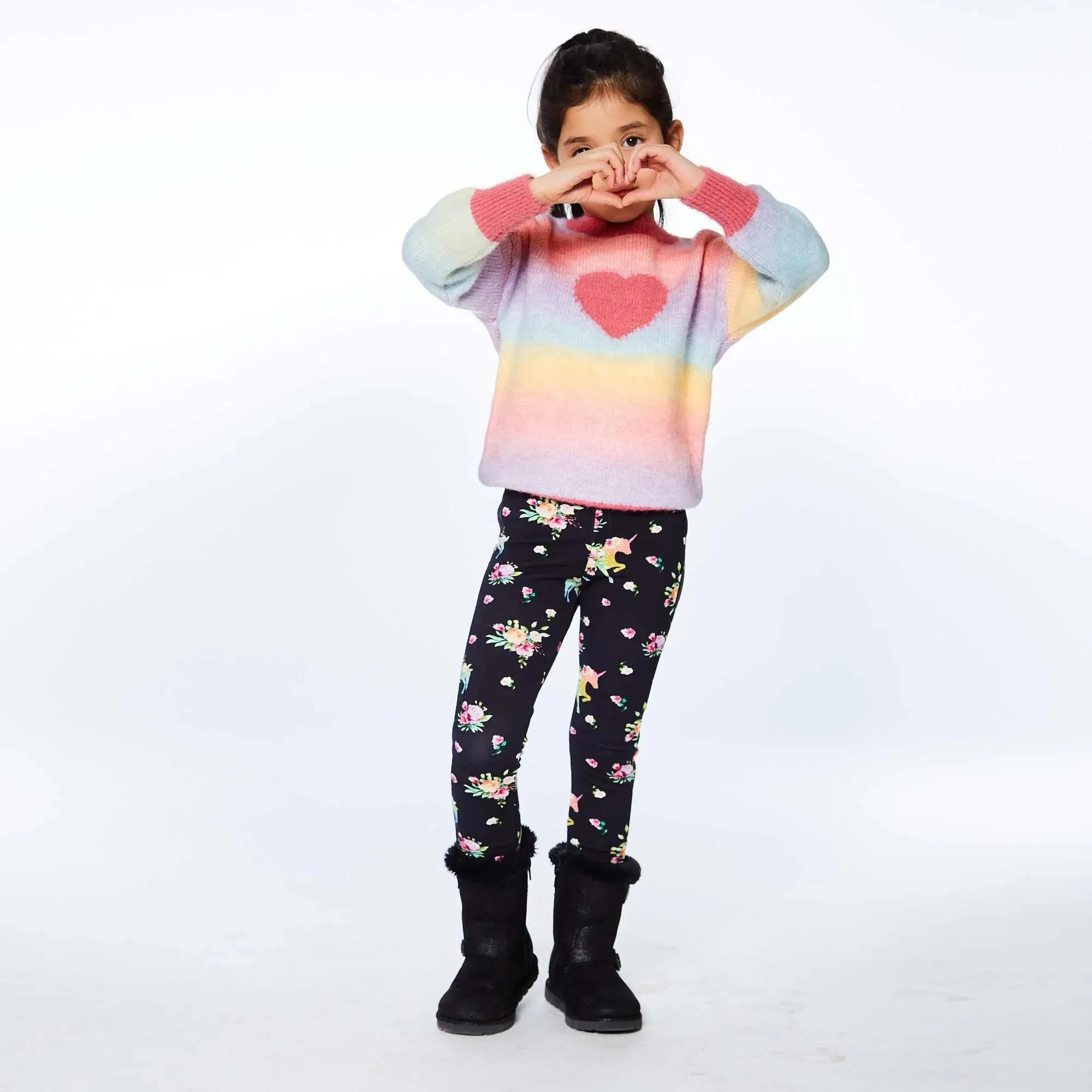 Jacquard Knit Sweater With Heart | DEUX PAR DEUX