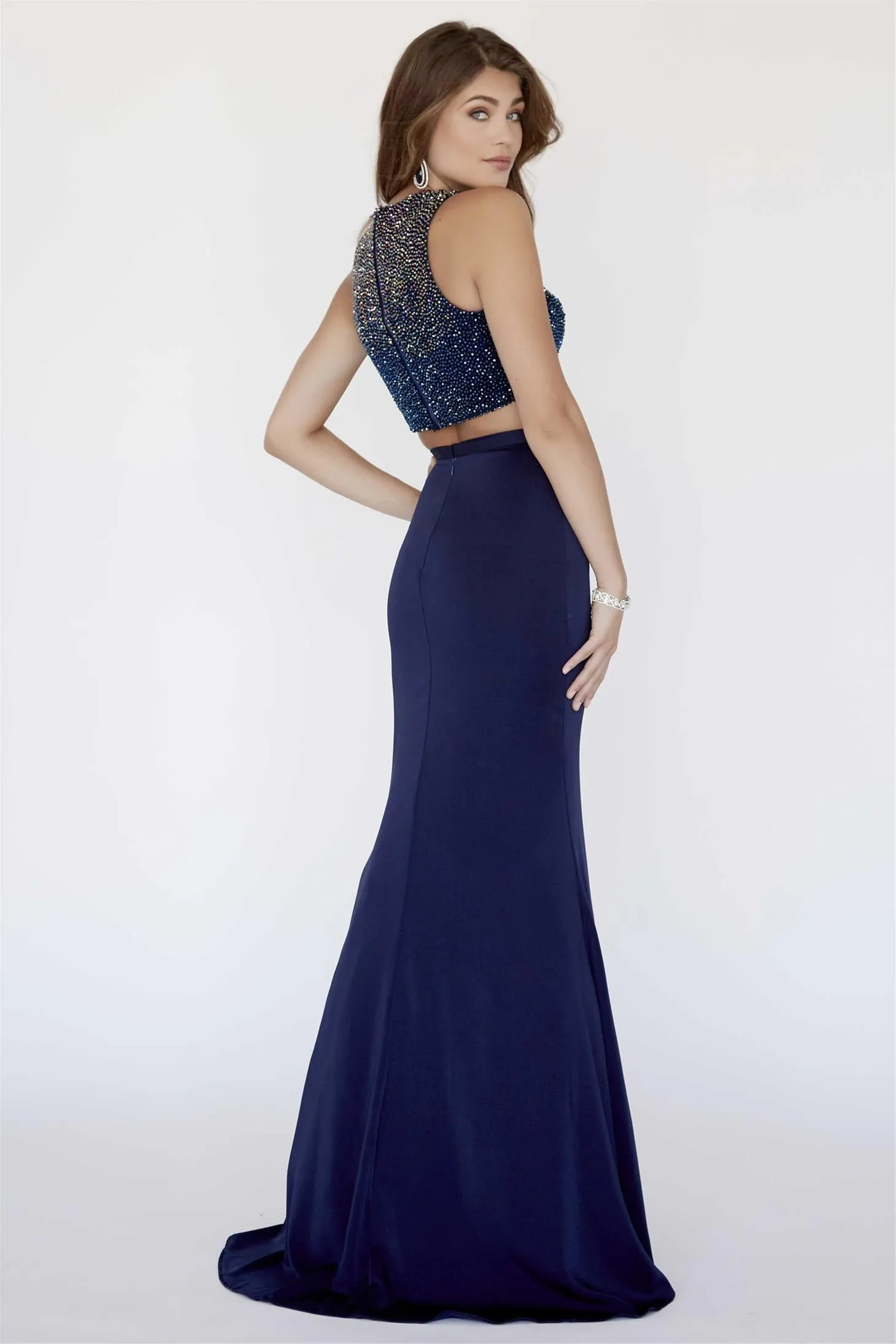 Jolene Collection 18064 Size 6, 10 Two Piece Ombre Embellished Prom Dress Pageant Gown