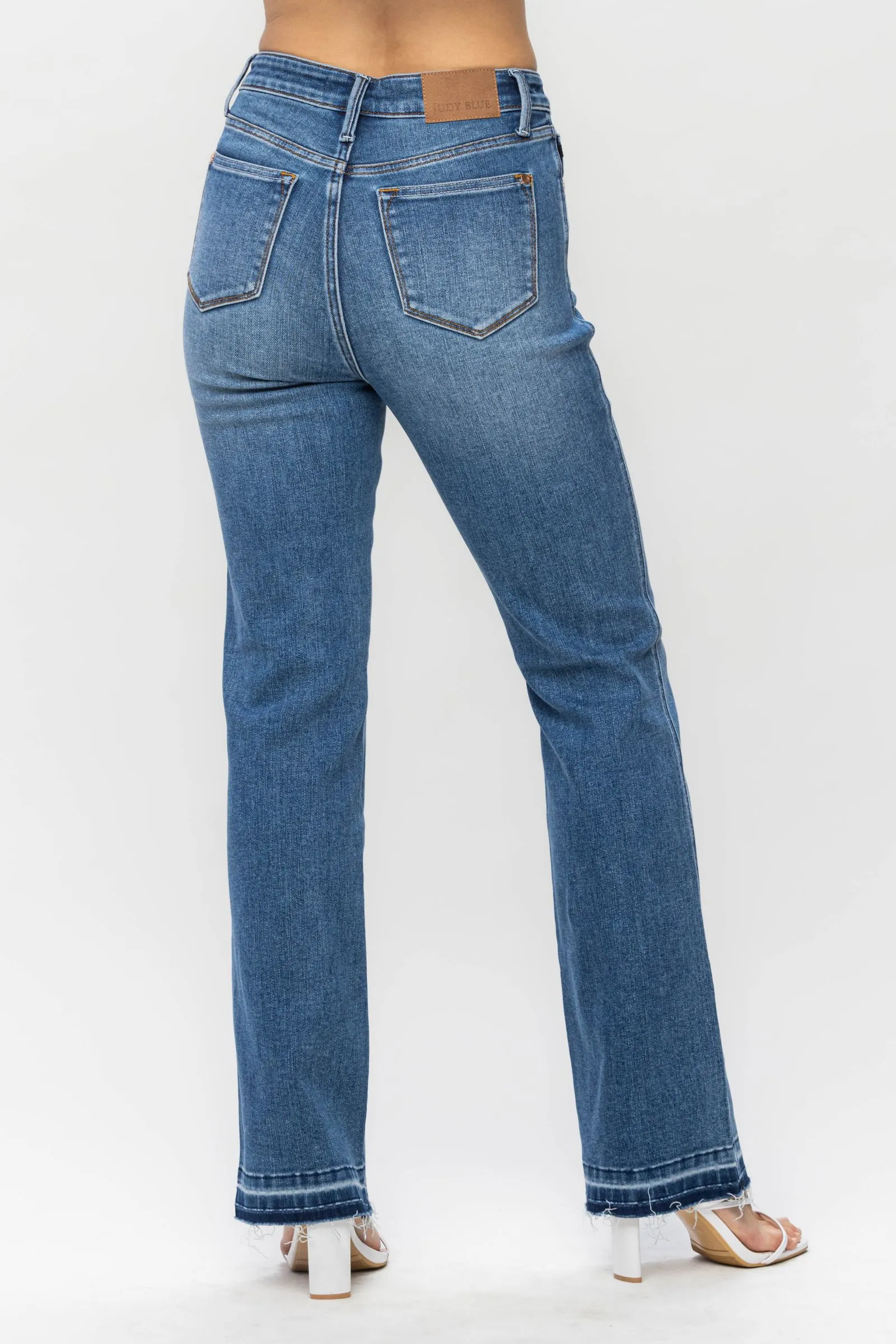 Judy Blue High Waisted Control Top Release Hem Slim Bootcut