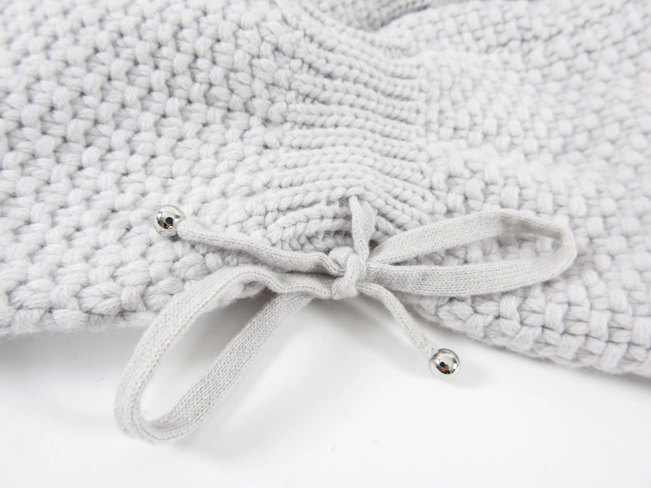 Kash Italy Grey Chunky Knit Sweater with Bell Cuffs - S