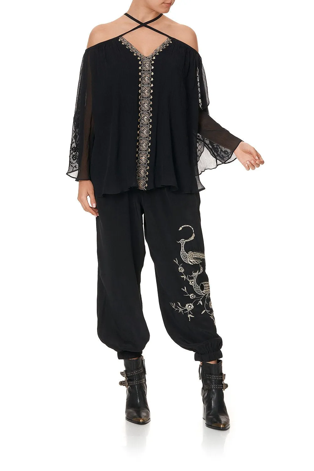 KEYHOLE OFF SHOULDER BLOUSE THE JEWELLED ARROW