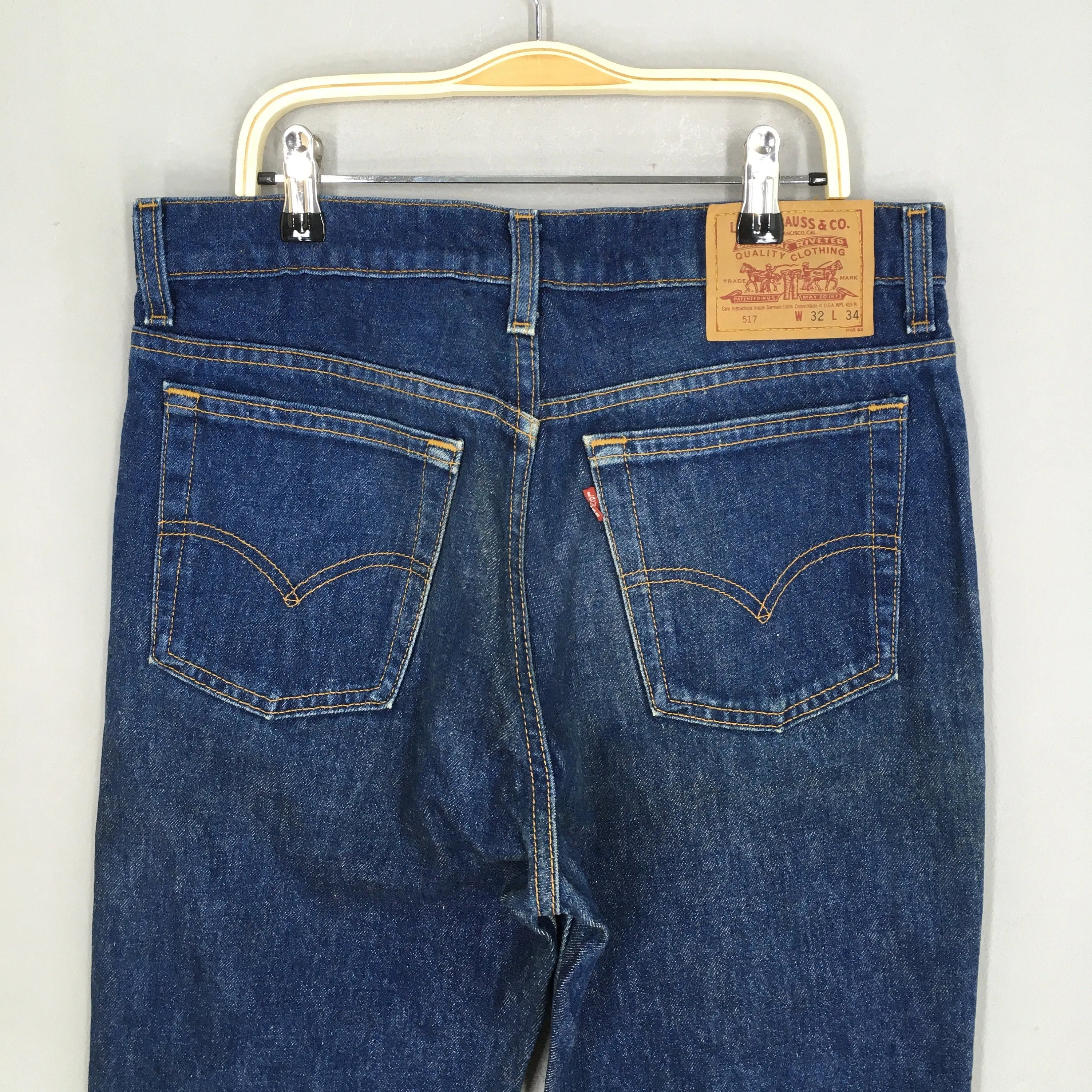 Levi's 517 Flare Blue Bootcut Stonewash Jeans Size 30x29