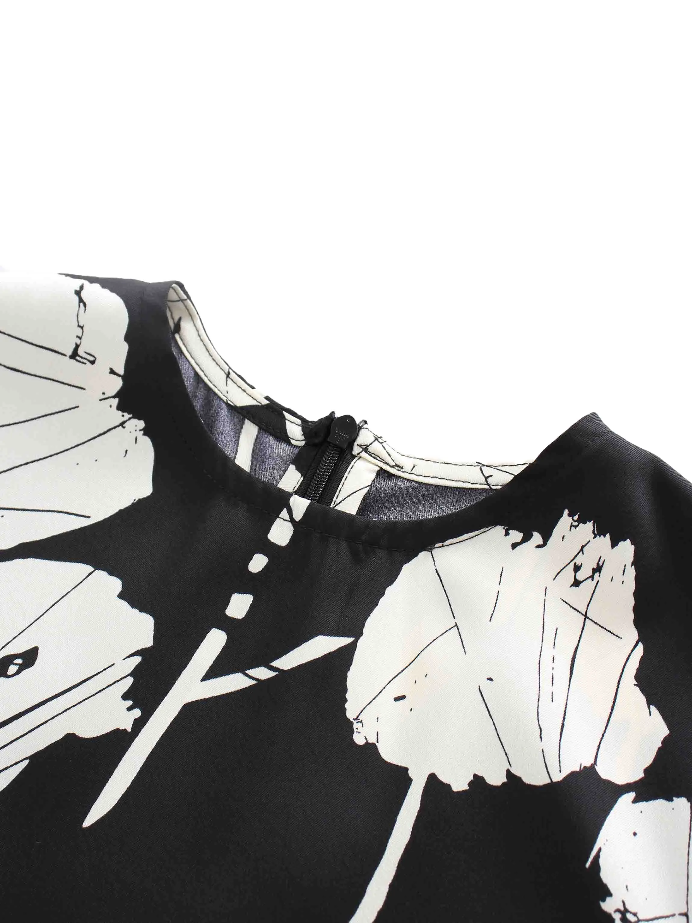 Long Belted Shift Dress-Geo Floral