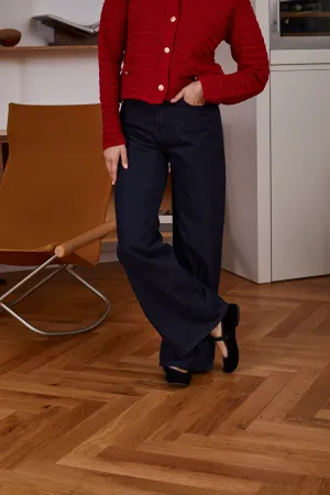 Mid Rise Dark Blue Denim