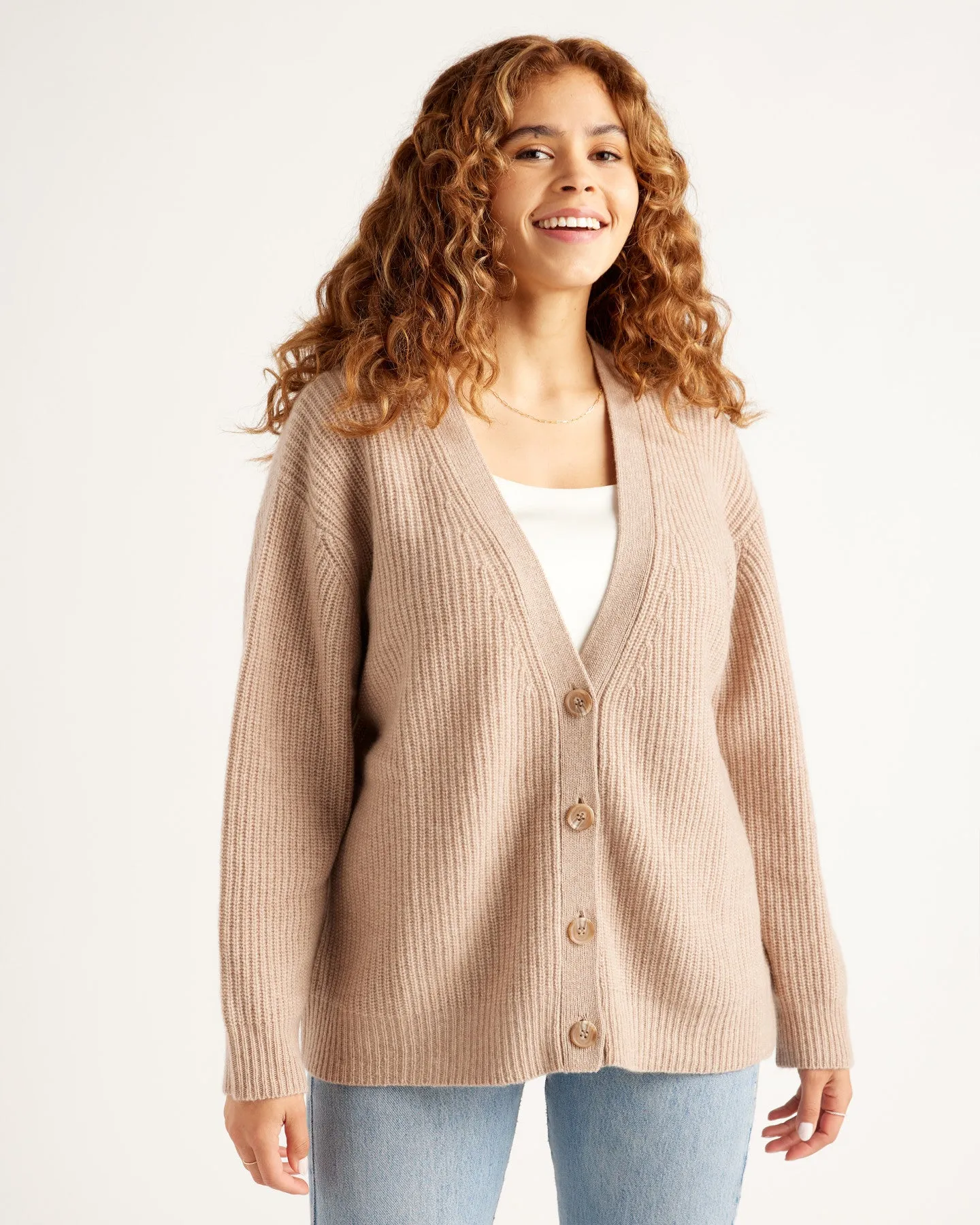Mongolian Cashmere Fisherman Cardigan Sweater