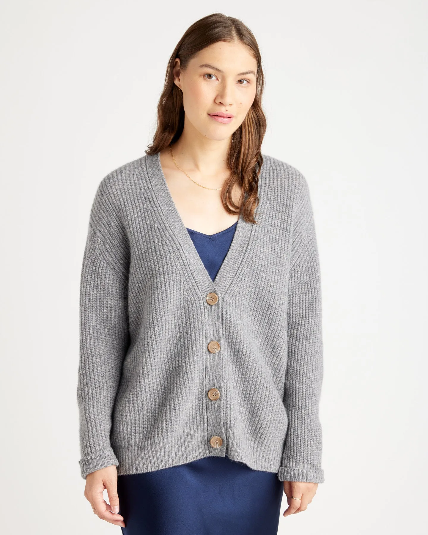 Mongolian Cashmere Fisherman Cardigan Sweater