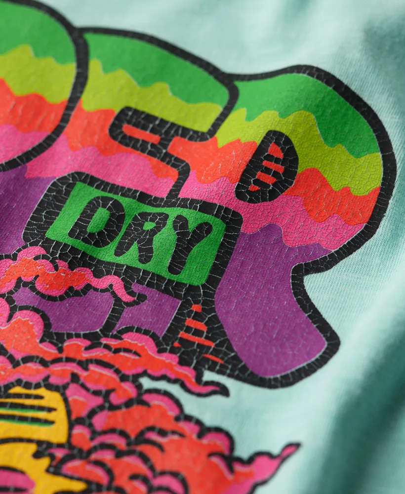 Motor Retro Graphic T-Shirt - Sky Blue