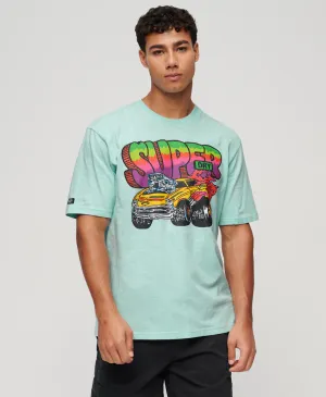 Motor Retro Graphic T-Shirt - Sky Blue