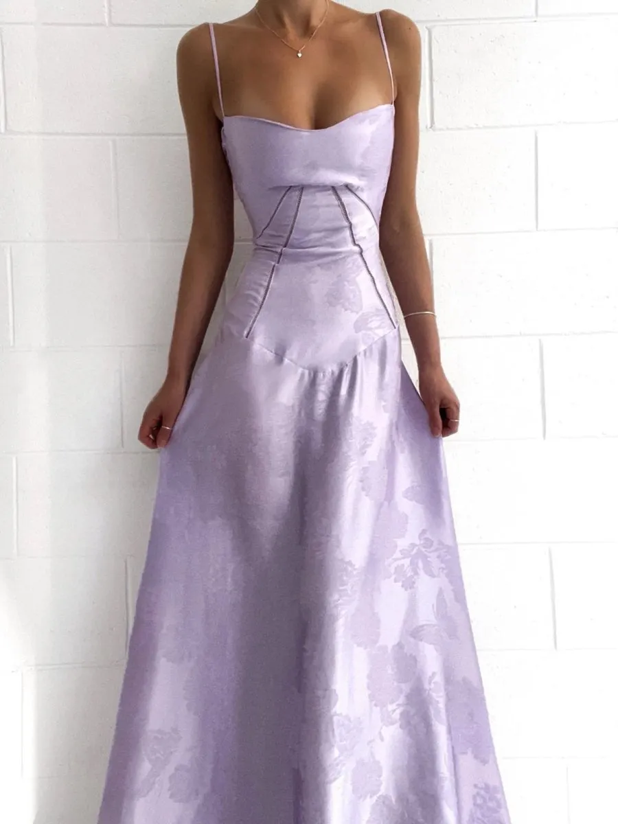 Phantasia | Mermaid Lavender Spaghetti Straps Prom Dress