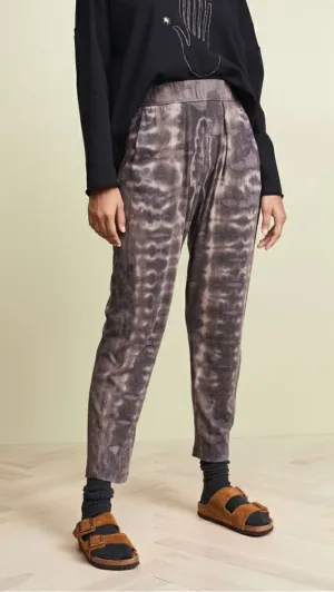 RAQUEL ALLEGRA BROWN TIE-DYE EASY LOUNGE PANTS SIZE 0