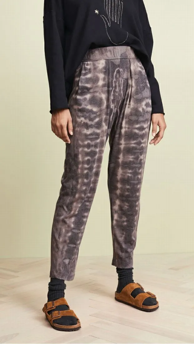 RAQUEL ALLEGRA BROWN TIE-DYE EASY LOUNGE PANTS SIZE 0
