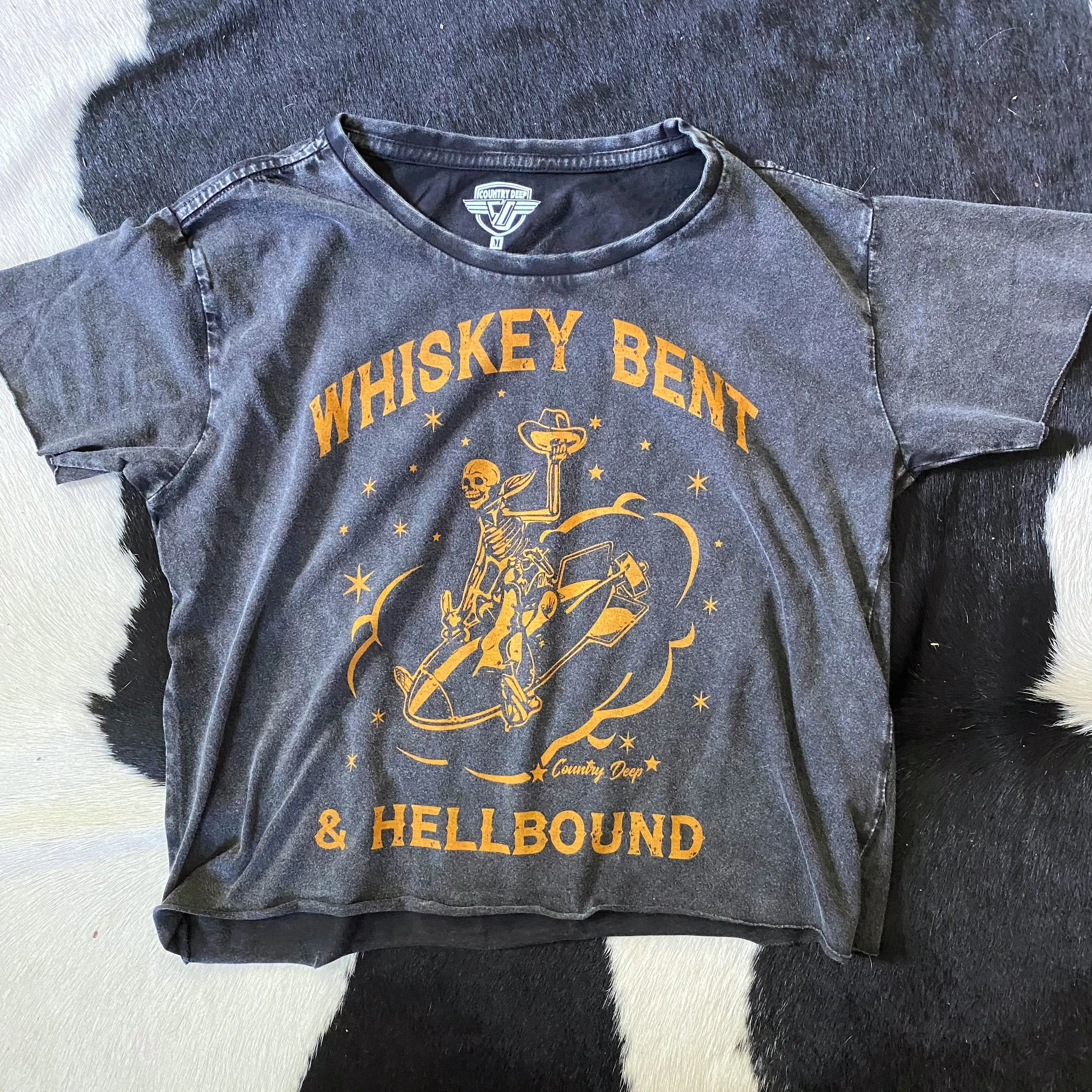 RESTOCKED ~ Country Deep ~ Whiskey Bent Crop Tee