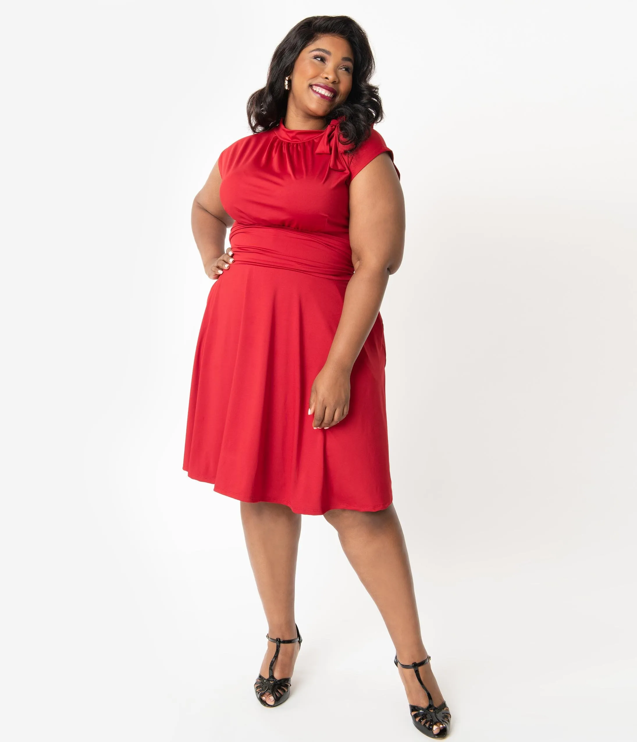 Retrolicious Plus Size Red Bombshell Dress