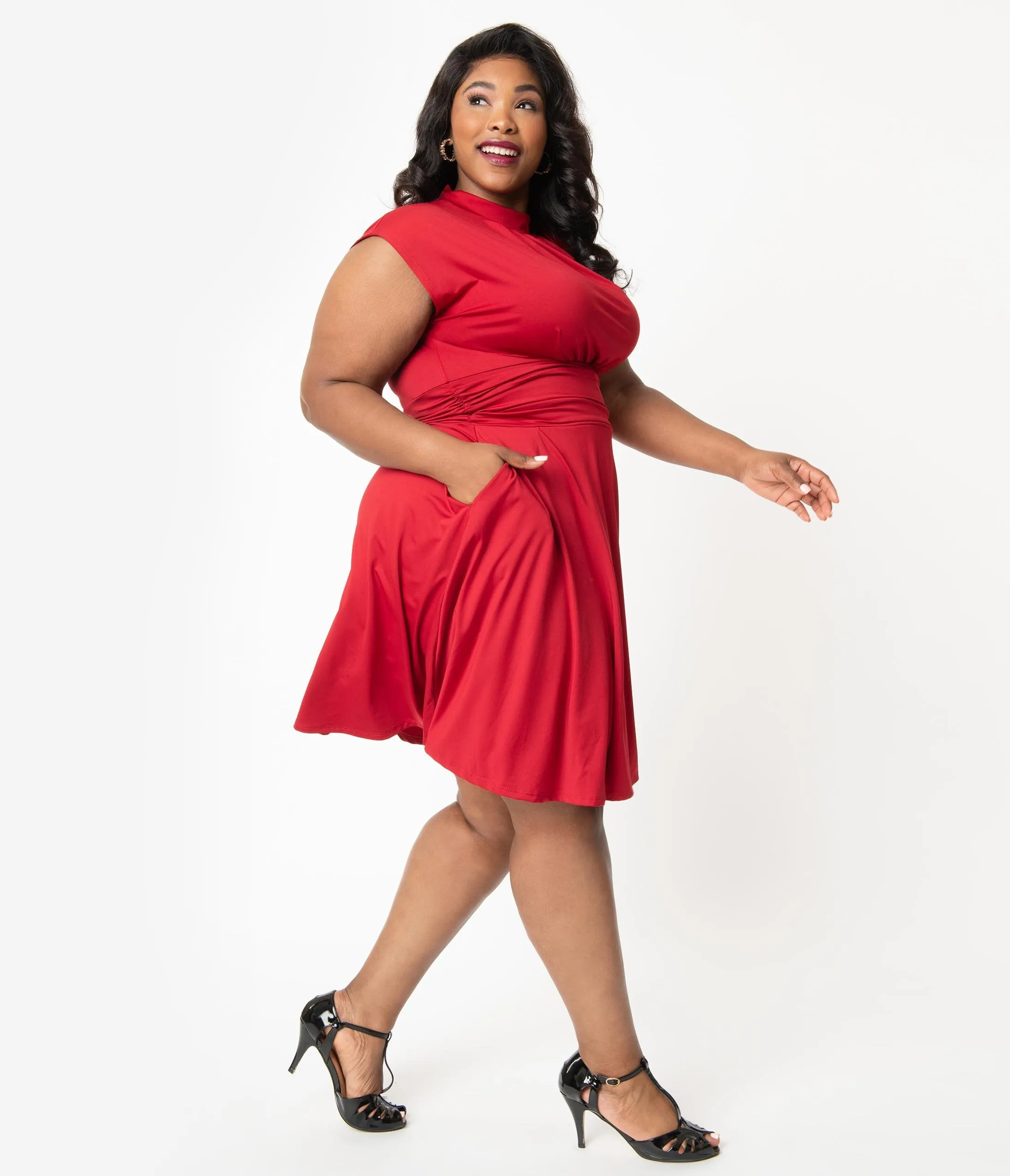 Retrolicious Plus Size Red Bombshell Dress