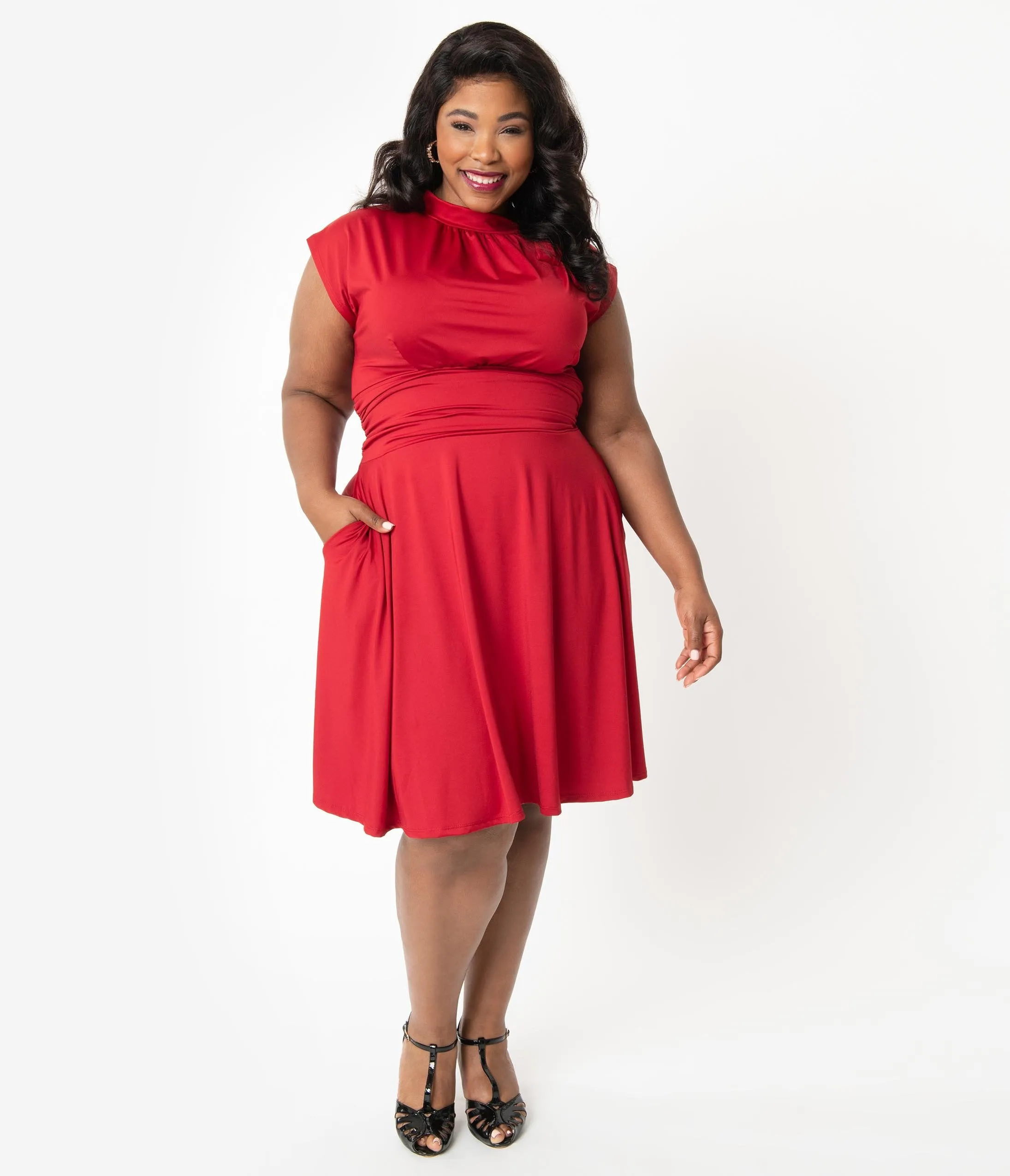 Retrolicious Plus Size Red Bombshell Dress