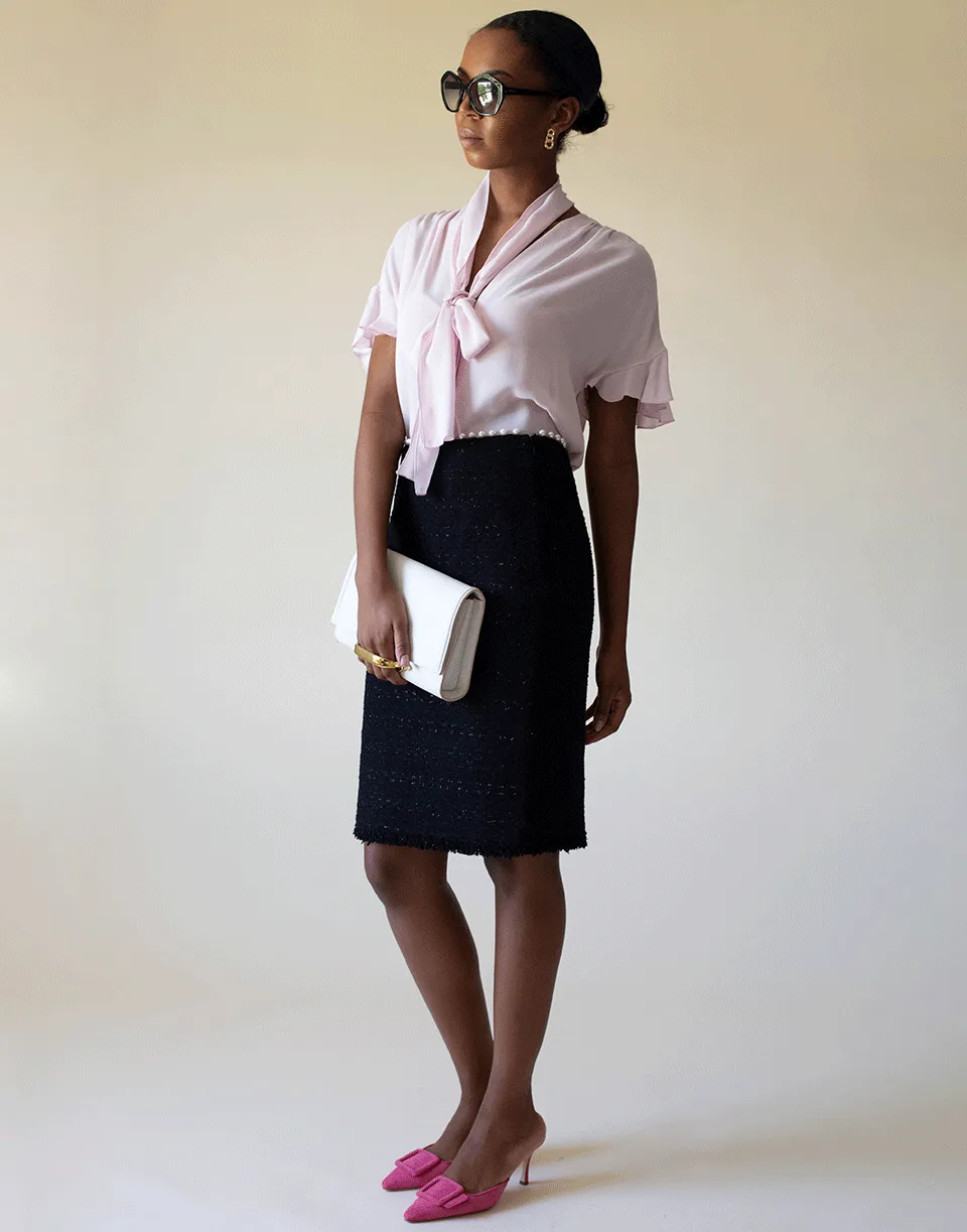Rose Short Sleeve Tie Front Blouse