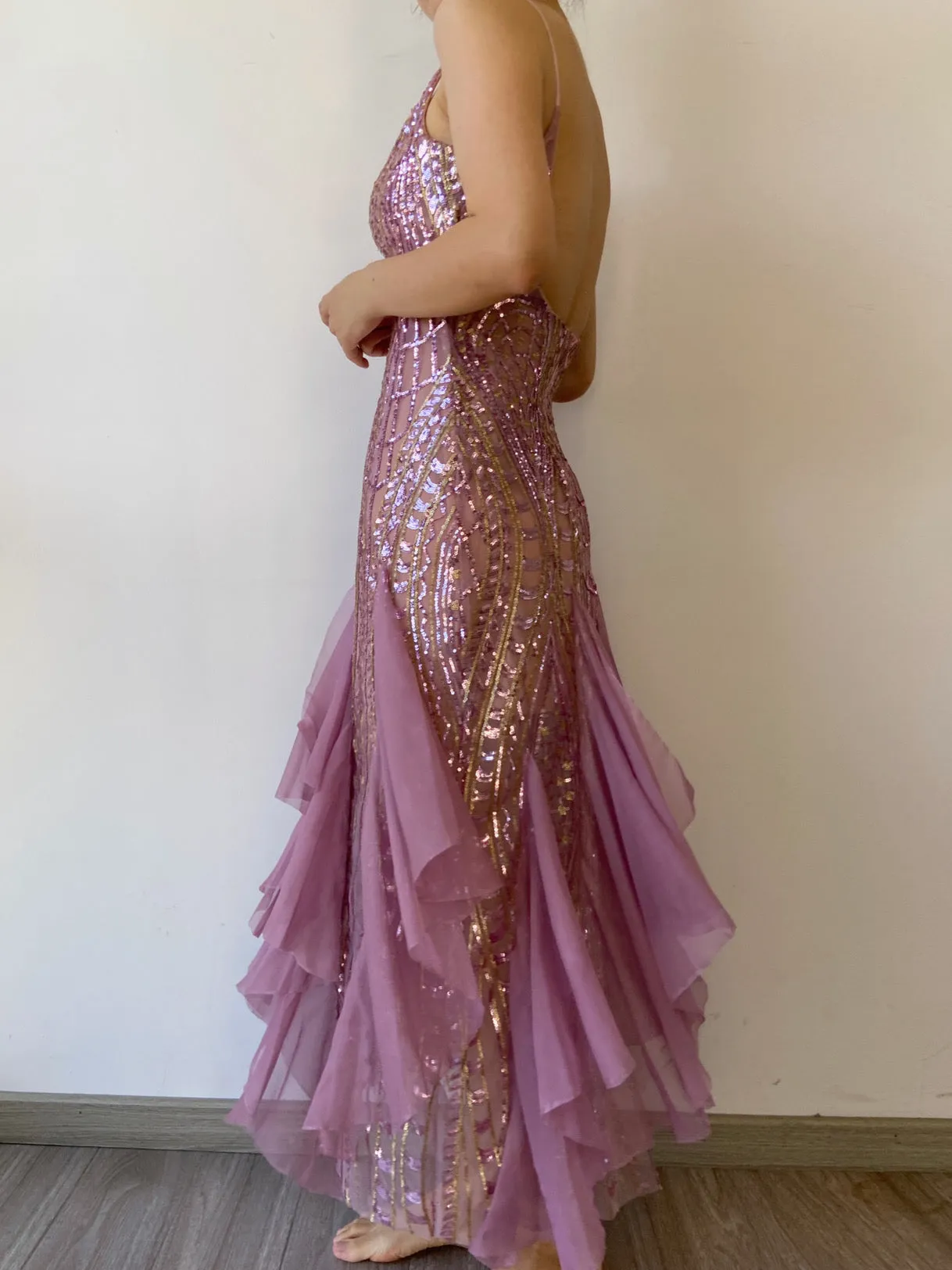 Sequin Ruffles Mermaid Core Dress