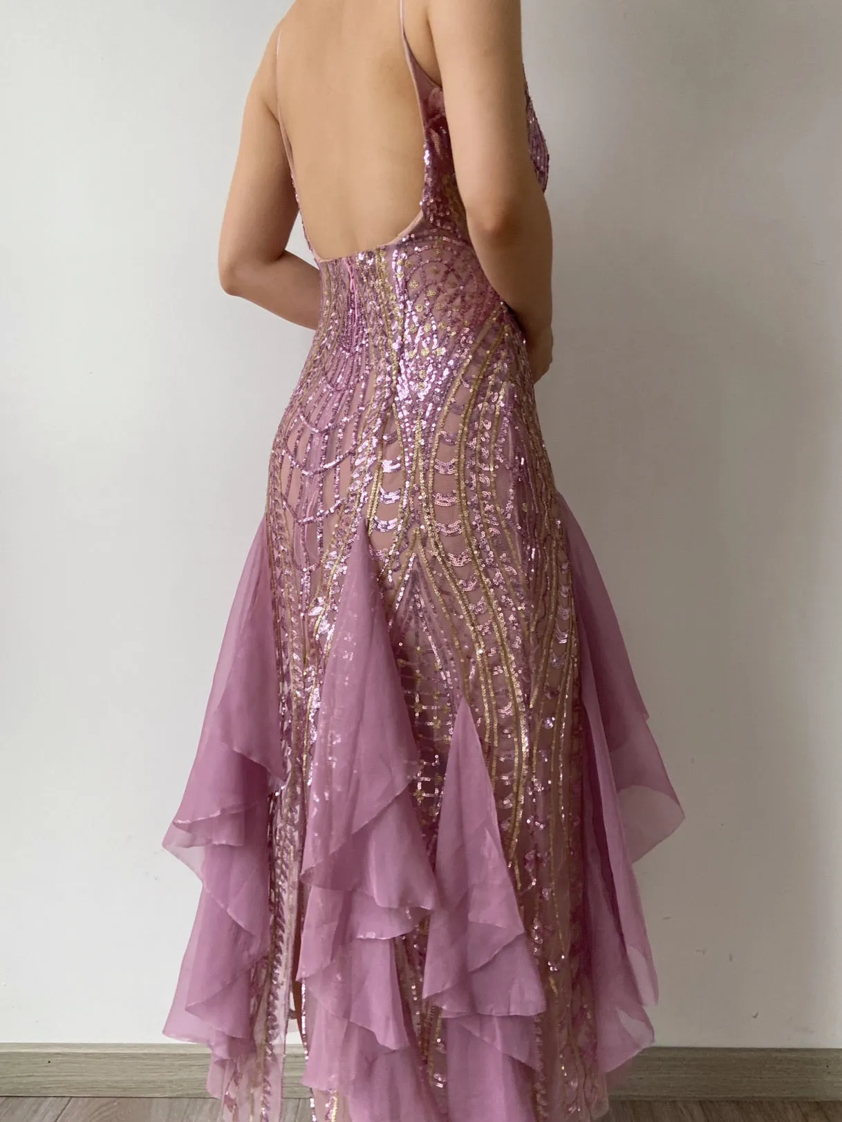 Sequin Ruffles Mermaid Core Dress