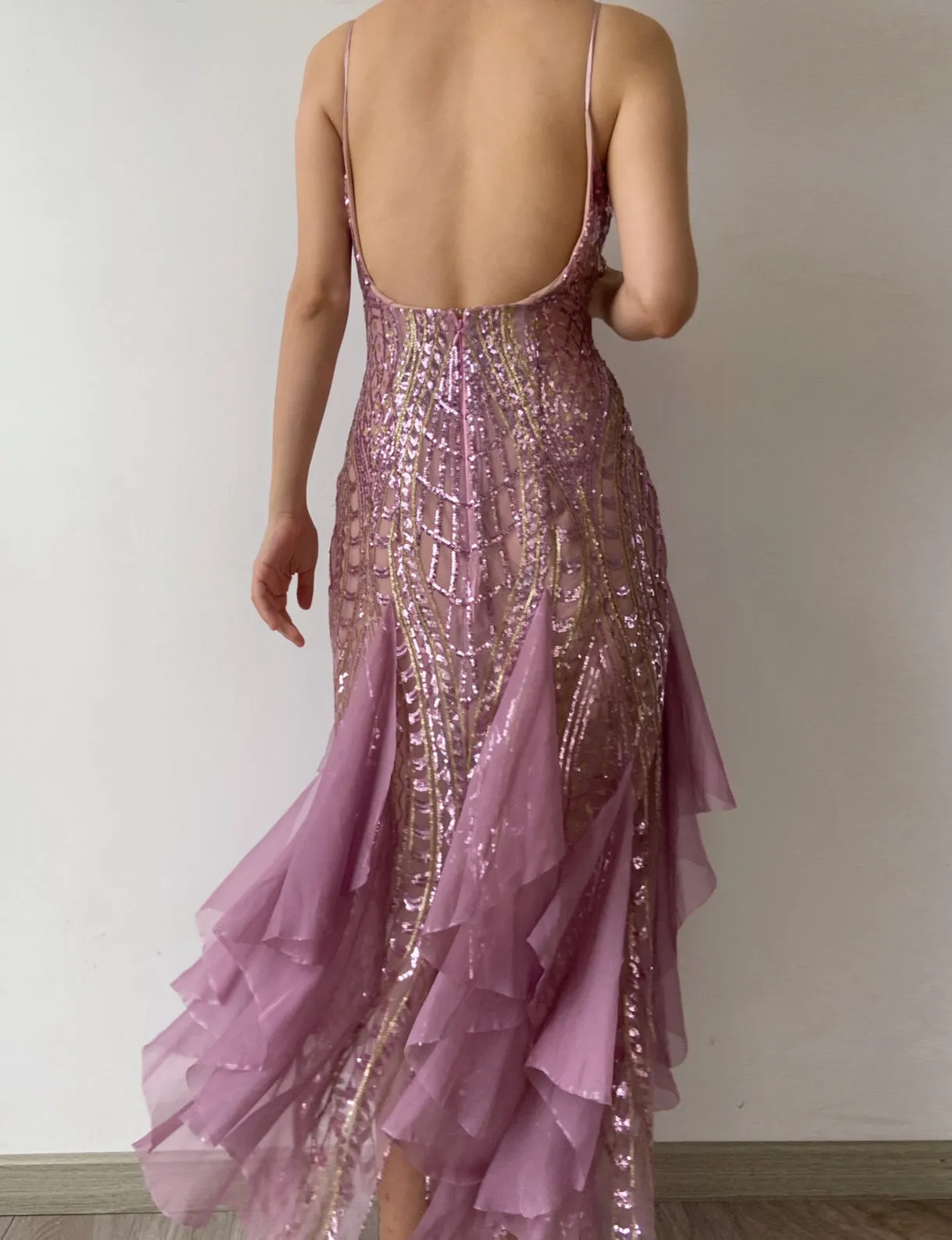 Sequin Ruffles Mermaid Core Dress