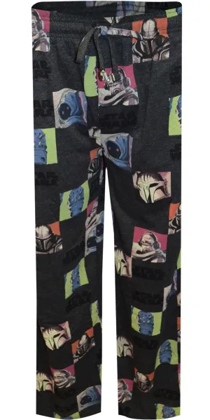 Star Wars Mandalorian Character Blocks Gray Lounge Pant