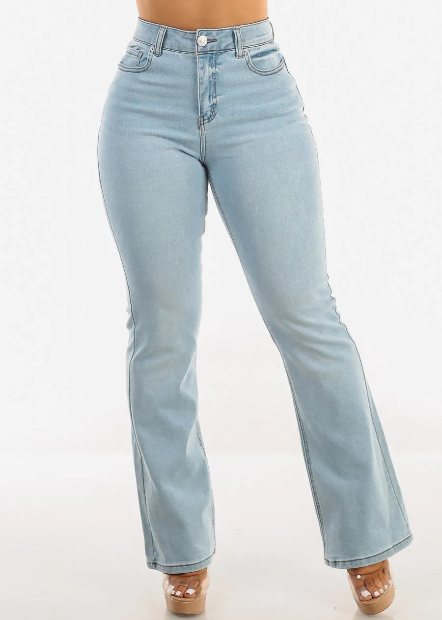 Super High Waist Butt Lift Bootcut Jeans Light Wash